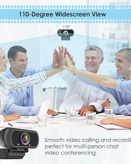 ToLuLu 1080P Webcam with Microphone, HD Webcam Web Camera with Tripod Stand, Widescreen USB Computer Camera, Streaming Mic Web cam for Online Calling/Conferencing,Facetime/YouTube Desktop Laptop PC