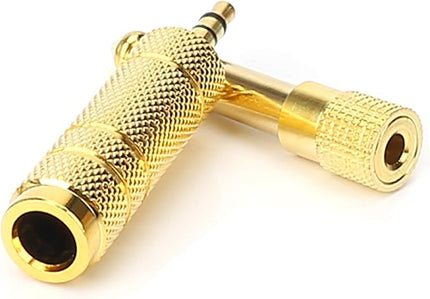 SiYear 3.5mm 1/8 inch TRS Plug to 6.35mm 1/4 inch Jack and 3.5mm Female to 6.35 Male Plug Gold Plated Set Audio Stereo Adapter Converter for Headphone, Microphone (4 -Pack)