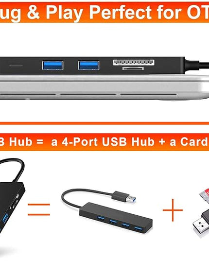 USB Hub 3.0, TSUPY 5 in 1 Multiport Adapter USB 3.0 Hub with SD Micro SD Card Reader, 3 USB 3.0 Ports Compatible for Laptop, MacBook, PC, Printer,Surface Pro, USB Flash Drives