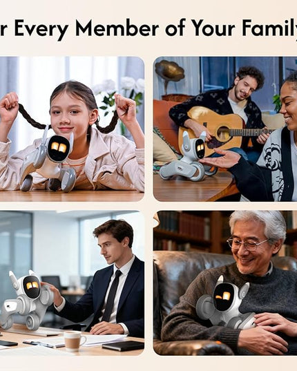 Robot Pet Dog ChatGPT-4o Smart AI-Powered Companion Voice & Gesture Control, Real-Time Interaction Robotics Toys for Kids, Home Monitoring - Includes Charging Dock