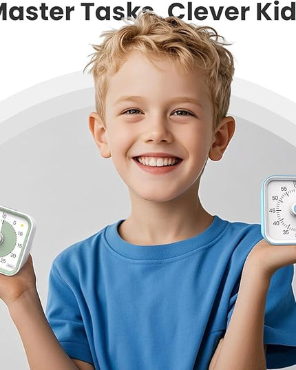 InfPokid Visual Timer for Kids with Pause Function, 60 Minute Countdown Timer for Kids Desk Study, Teaching, Kitchen Cooking, Office Meetings, Time Management for ADHD (White)