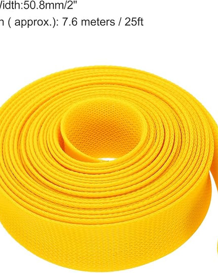 uxcell Expandable Sleeving, 2-inch 25ft Cable Sleeve, Yellow