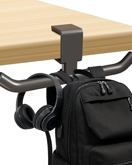 80-lb Heavy-Duty Bag Hook for Desk or Table,Adjustable Purse Hanger,Purse Hook,Backpack Holder for Table & Handbag Hanger,Space-Saving Organizer for Classroom, Dorm Office,Home,and Cafe Tables (Black)