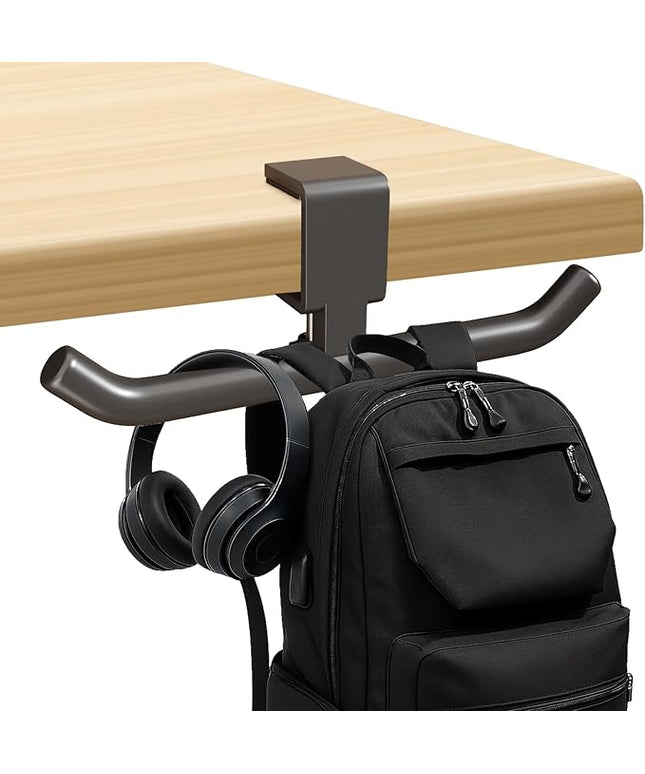 80-lb Heavy-Duty Bag Hook for Desk or Table,Adjustable Purse Hanger,Purse Hook,Backpack Holder for Table & Handbag Hanger,Space-Saving Organizer for Classroom, Dorm Office,Home,and Cafe Tables (Black)