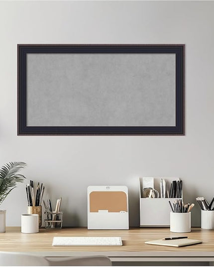 Amanti Art Black Framed Magnetic Board 15x27 Small Vision Board for use with Magnets, 100% Metal Sheet to Display Items as Office Decor or for Home Organization in mudroom, Kitchen or Kids Room