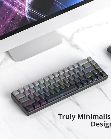 Cherry Profile Side Printed PBT Keycaps, 135 Key Minimalist Double Shot Shine Through Custom Keycap, Gradient Key Cap for Cherry MX Switches Mechanical Keyboard (Grey/Side Print)