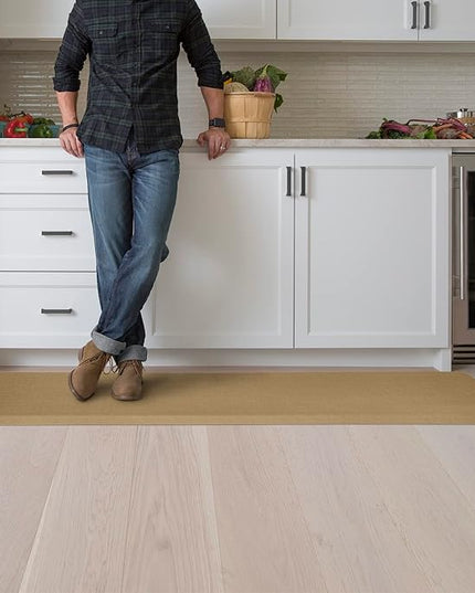 GelPro Elite Premier Anti-Fatigue Kitchen Comfort Floor Mat, 20x72”, Linen Khaki Stain Resistant Surface with Therapeutic Gel and Energy-Return Foam for Health and Wellness