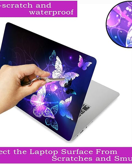 Laptop Skin Sticker Decal,12" 13" 13.3" 14" 15" 15.4" 15.6 inch Laptop Vinyl Skin Sticker Cover Art Protector Notebook (2 Wrist Pad Skins Included), Decorative Waterproof Removable, Art Butterfly