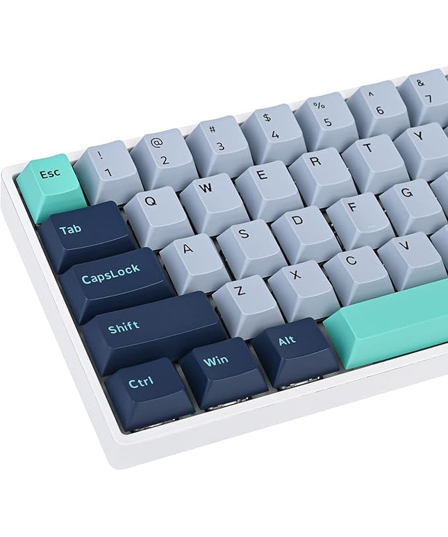 GTSP 171-Keys Cherry Profile PBT Key Caps for Mechanical Keyboards, Double Shot Custom Keycap for US Layout 60% 65% 100% MX Switches (Hammerhead Shark)