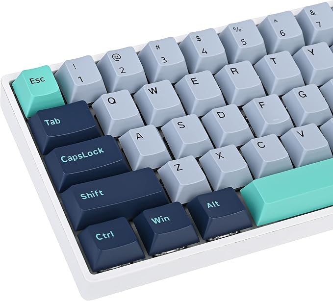 GTSP 171-Keys Cherry Profile PBT Key Caps for Mechanical Keyboards, Double Shot Custom Keycap for US Layout 60% 65% 100% MX Switches (Hammerhead Shark)