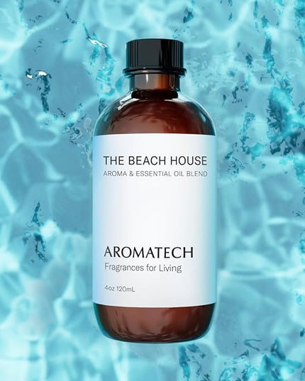 AromaTech The Beach House Aroma Essential Oil Blend: Luxury Hotel Inspired Aromatherapy with Bergamot, Coconut Milk & Sandalwood for Ultrasonic Diffusers & Nebulizers - 16 fl oz, 500 mL