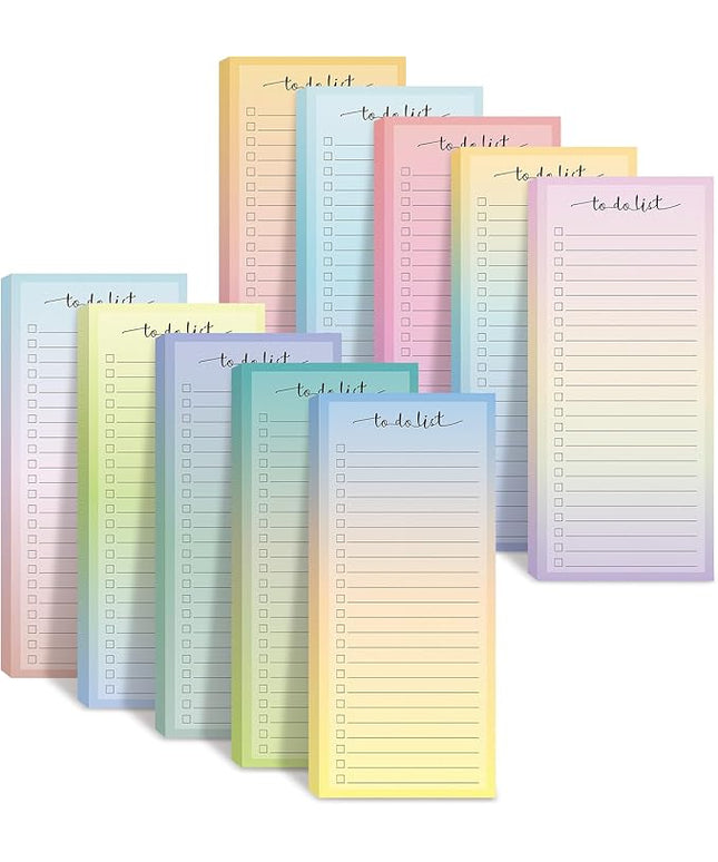 Censen 10 Pack 500 Sheets To Do List Notes Daily Checklist Notepads with 50 Sheets Each Undated Color Memo Pad Block Shopping List Pad Weekly Plan Notepad Organizer Planners(Vivid Color,Lined)