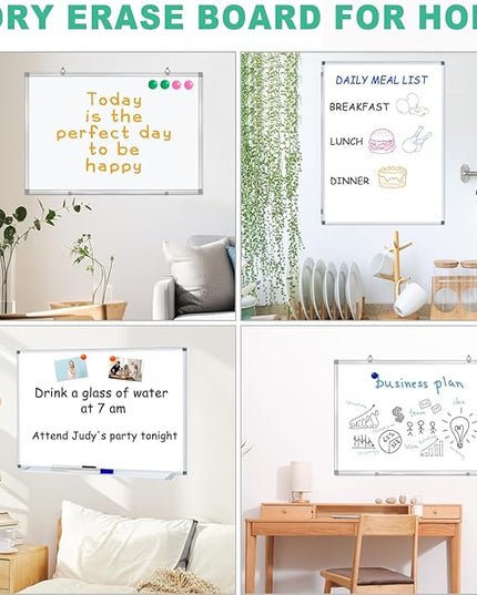 H-Qprobd 3' x 2' Whiteboard Dry Erase White Board for Wall 36x24 (3pcs) Magnetic Boards for Office Classroom & Home, Small Wall Whiteboard Including 6 Markers, 20 Magnets, 2 Erasers
