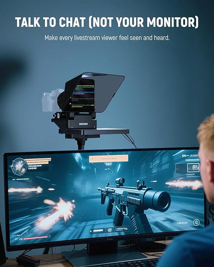 NEEWER 2 in 1 Teleprompter 11 Inch with Monitor for Windows MacOS, Supports Screen Mirroring, Portable Prompter for Camera Mobile Phone Webcam for YouTube Twitch Live Streaming Conference, X11
