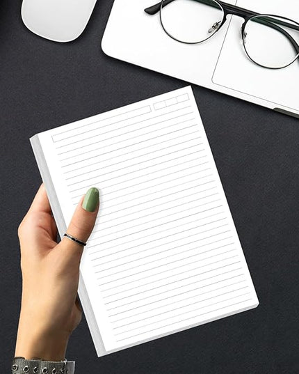 Unpunched Lined Refill Paper - A5 Loose Leaf Paper for Ring Binder/Discbound Notebook Planner Inserts, 100 Sheets/200 Pages,100gsm Ruled White Pages, 5.8" x 8.25”