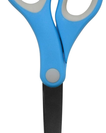 Westcott 55849 8-Inch Non-Stick Titanium-Bonded Scissors For Office and Home, Blue/Gray, 2 Pack