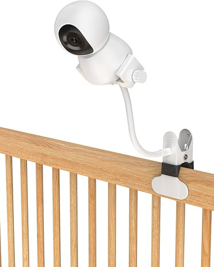 Baby Monitor Mount - Universal Adjustable Monitor Flex Stand for Hello Baby, Nanit Pro, Infant Optics, VTech & Most Baby Monitors - Detachable Arm Camera Clip Mount with Cute Stickers for Crib