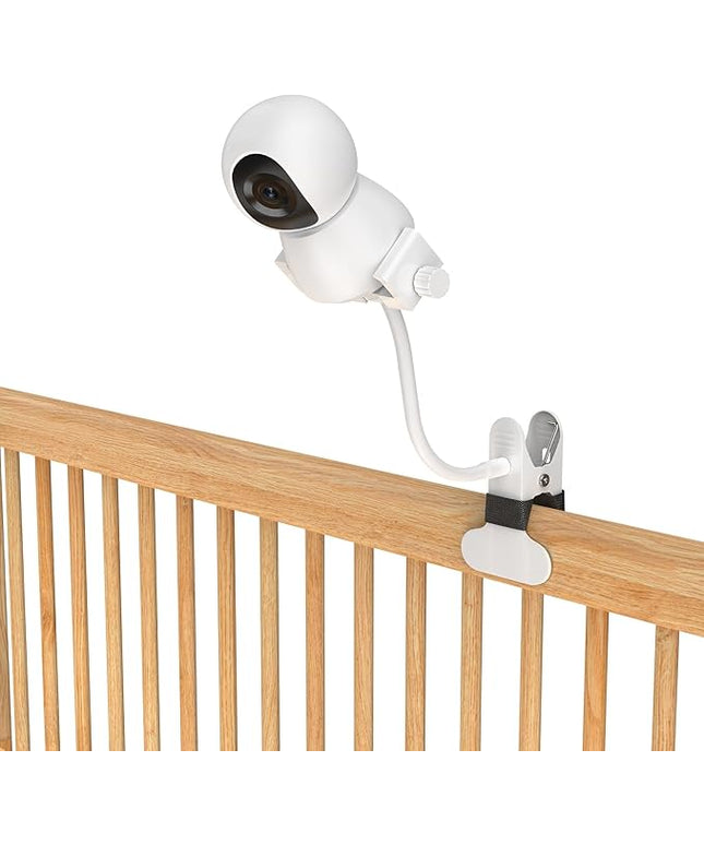 Baby Monitor Mount - Universal Adjustable Monitor Flex Stand for Hello Baby, Nanit Pro, Infant Optics, VTech & Most Baby Monitors - Detachable Arm Camera Clip Mount with Cute Stickers for Crib