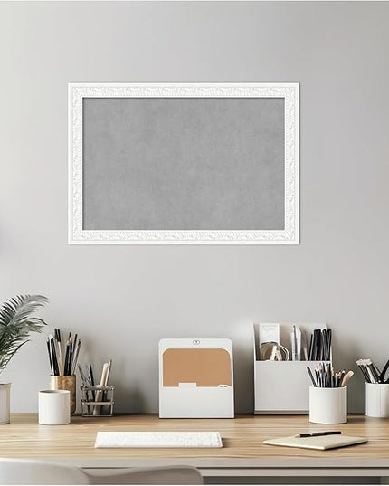 Amanti Art White Framed Magnetic Board 14x20 Small Vision Board for use with Magnets, 100% Metal Sheet to Display Items as Office Decor or for Home Organization in mudroom, Kitchen or Kids Room