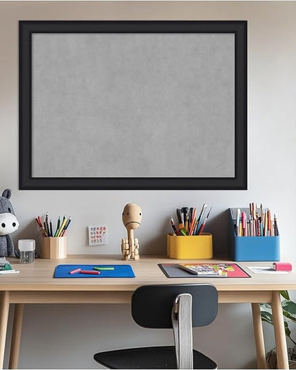 Amanti Art Black Framed Magnetic Board 23x31 Medium Vision Board for use with Magnets, 100% Metal Sheet to Display Items as Office Decor or for Home Organization in mudroom, Kitchen or Kids Room