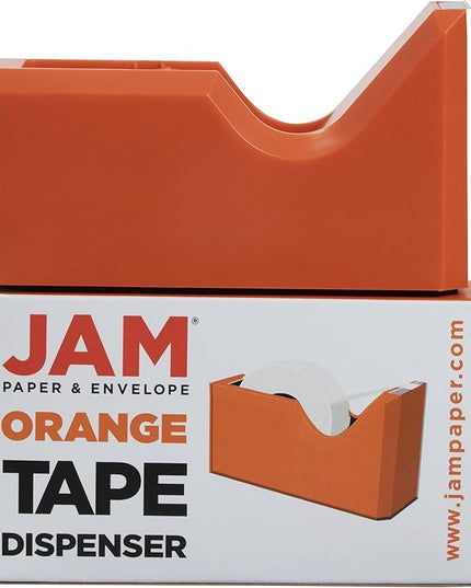 JAM PAPER Colorful Desk Tape Dispensers - Orange - Sold Individually
