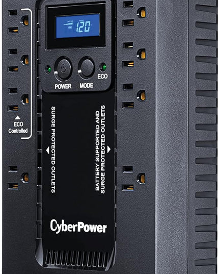 CyberPower EC650LCD Ecologic Battery Backup & Surge Protector UPS System, 650VA/390W, 8 Outlets, ECO Mode, Compact Uninterruptible Power Supply