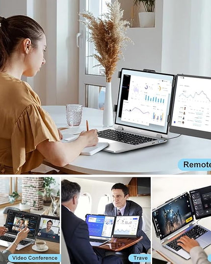 KEFEYA Laptop Screen Extender, 14" FHD 1080P IPS Laptop Monitor Extender Dual Screen, Portable Monitor for Laptops 13-17" with USB-C/HDMI Port, Plug n Play for Windows/Mac/Android/Switch/PS5