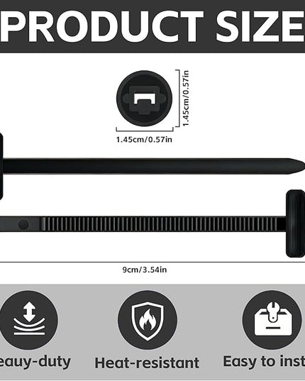 Nylon Universal Cable Tie Buckle, 2026 New Upgrade Heavy Duty Self-Locking Rivet Zip Ties Holder, Multifunctional Cable Tie Buckle for Car Daily Repair, Home, Office, Workshop (100 Pcs)