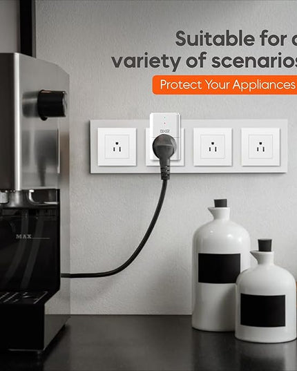 BXST 918J Single Outlet Surge Protector for Home Appliance Small Multi Function Plug with Surge Protection Wall Mount Power Suppressor for Refrigerator, TV, PC, Xbox, PS5, 120V, 1800W, 1 Pack