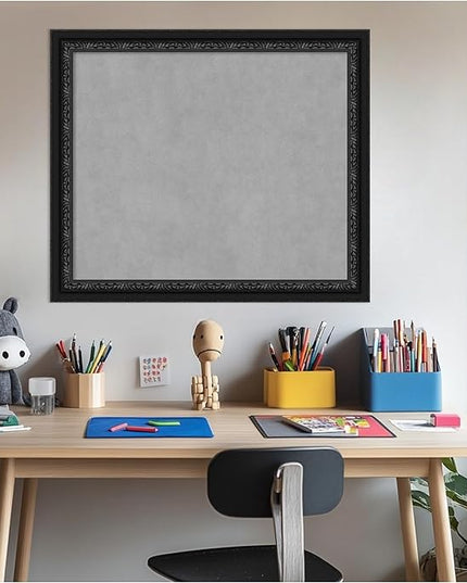 Amanti Art Black Framed Magnetic Board 24x28 Medium Vision Board for use with Magnets, 100% Metal Sheet to Display Items as Office Decor or for Home Organization in mudroom, Kitchen or Kids Room