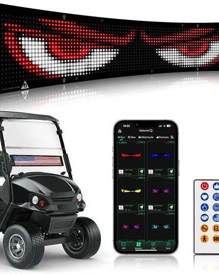 24 "* 5" Golf Cart Devil Eyes Light Sign,LED Sign for Store, Programmable Flexible LED Matrix Panel with APP and Remote Control,Pre-Made Animations & Customizable