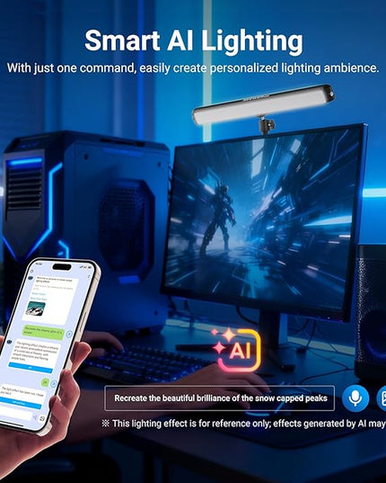 NEEWER Dual Sided RGB LED Streaming Key Light, Smart Desk Lamp Compatible with Alexa Google Assistant for Gaming Video Conference, 16 Million Colors, 2700K-7000K/CRI97+ Studio Tube Lighting, NG01