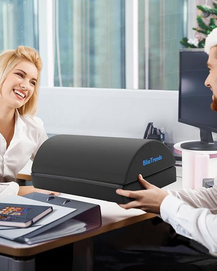 BlissTrends Foot Rest for Under Desk at Work-Versatile Foot Stool with Washable Cover-Comfortable Footrest with 2 Adjustable Heights for Car,Home and Office to Relieve Back,Lumbar,Knee Pain-Gray