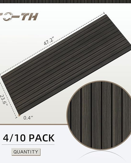 TO-TH Wood-Look Sound Panels, 4 Pack 47.2” x 23.6” Soundproof Wall Panels, Decorative Acoustic Panels,Wood Panels for Wall for Home, Office, Basement, Rustic Walnut