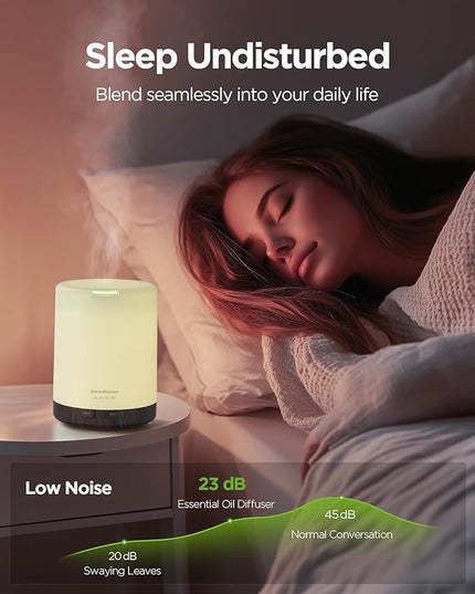 InnoGear 300ML Essential Oil Diffuser, Premium 5-in-1 Ultrasonic Aromatherapy Diffusers Scent Humidifier Aroma Diffuser Vaporizer Auto-Off Timer for Room Office Home, Brown, Medium