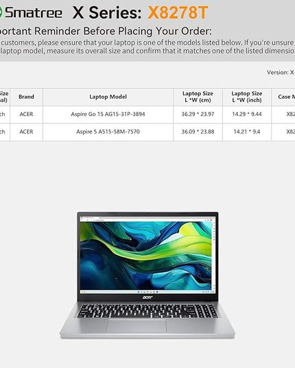 Smatree Hard EVA Protective Sleeve Case Compatible for 15.6 inch Acer Aspire Go 15 AG15-31P-3894, for 15.6 inch Aspire 5 A515-58M-7570, for 16 inch Acer Swift Edge 16 SFA16-41-R6YS, White (X8278TW)