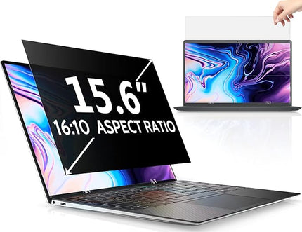 Peslv 15.6 Inch Laptop Privacy Screen Compatible with Lenovo Hp Dell Acer Asus Thinkpad Envy Xps Computer 16:10 Aspect, Removable Anti Glare Blue Light Filter Protector, 15" Monitor Security Shield
