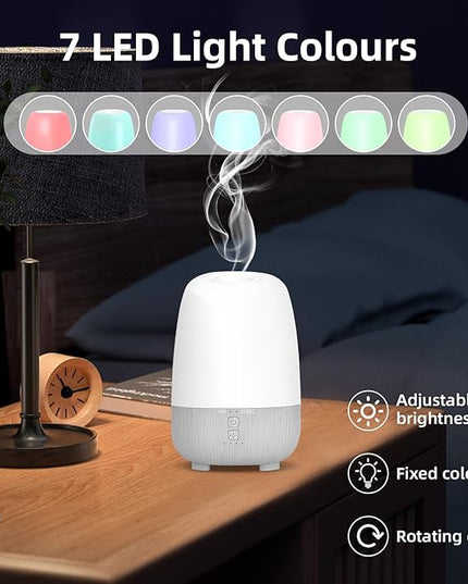 SEEDSEEL 150ML Rechargeable Battery Operated Essential Oil Diffuser, Portable Cordless Aromatherapy Diffuser,7-Hour Runtime with 7 LED Color Changing Lights for Home, Office, Bathroom, Travel