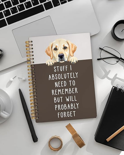 LIANGW Funny Labrador Retriever Puppy Gifts Spiral Notebook Journal, Labrador Lab Gifts Journal for Writing, Pet Dog Mom Owner Lovers Gift, 5.5x8.3 Inch
