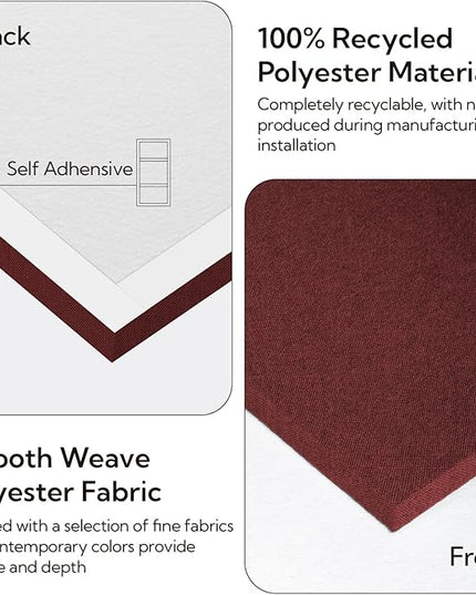 Olanglab Acoustic Panels 2 Pack, 48''x24'' Large Sound Panels, Fabric Wrapped Sound Proof Foam Panels for Walls, Sound Absorbing Panels for Recording Studio Acoustical Treatments (Burgundy)