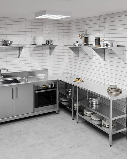 AmGood 24" Long X 18" Deep Stainless Steel Wall Shelf | NSF Certified | Appliance & Equipment Metal Shelving | Kitchen, Restaurant, Garage, Laundry, Utility Room