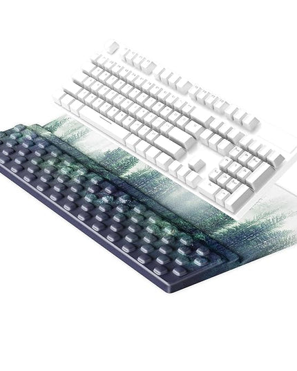 Ospelelf Keyboard Wrist Rest Pad, Comfy Ergonomic Keyboard Stand Holder, Office Desk Accessories, Work from Home Essentials, Green Forest Pattern