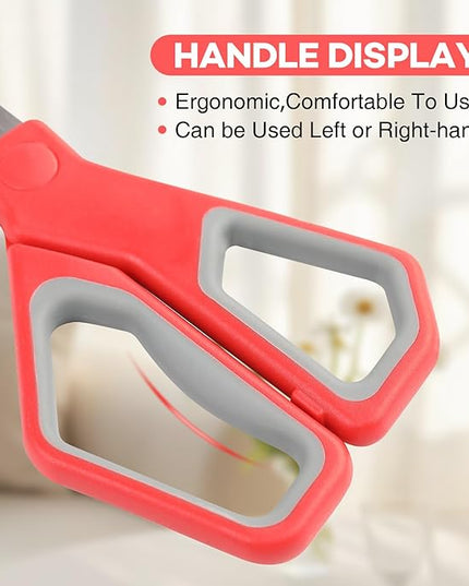 BURVAGY 42Pack 8" Scissors All Purpose, Heavy Duty Scissors with Ultra Sharp Blades Comfort Grip Handles - For Office Home School Sewing Fabric Crafts, High/Middle School Student Teacher Scissor