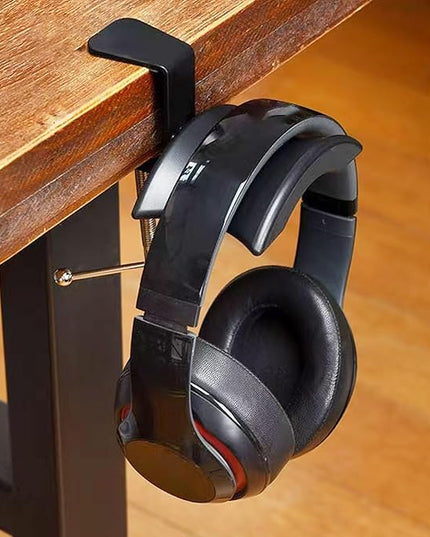 Singzhu Heavy-Duty Metal Headphone Stand Hanger for Large Gaming Headsets - Saddle-Shaped Holder & Desk Clamp (Fits 2in Thick Surfaces) - Durable Steel, Space-Saving Design