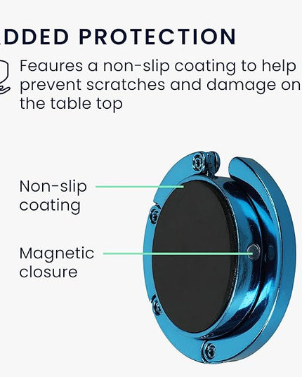 kwmobile Purse Hanger for Table (Set of 2) - Purse Hook for Table - Folding Handbag Hanger - Portable Bag Holder