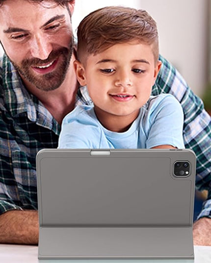 ZryXal iPad Pro 11 Inch Case (M5) 2025/ (M4) 2024 (Model: A2836/A2837/A3006), Trifold Stand Smart Cover with Pencil Holder and Soft TPU Back, Auto Wake/Sleep (Space Gray)