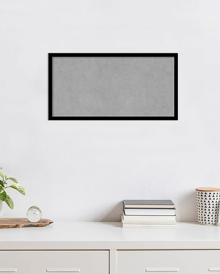 Amanti Art Black Framed Magnetic Board 13x25 Small Vision Board for use with Magnets, 100% Metal Sheet to Display Items as Office Decor or for Home Organization in mudroom, Kitchen or Kids Room