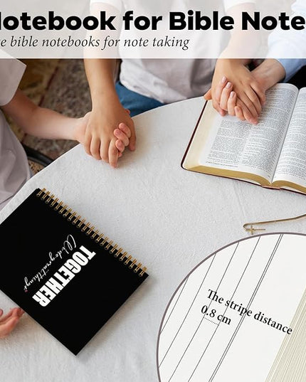 DSHFG Black Journal Notebook Team Gifts for Employees, Black Journaling Notebooks Appreciation Gifts, Notebooks for Work Office Supplies,Together We Do Great Things, 5.5x8.3