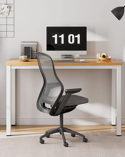 Need Computer Desk 39.4 inches Computer Table Writing Desk Workstation Office Desk, Teak White