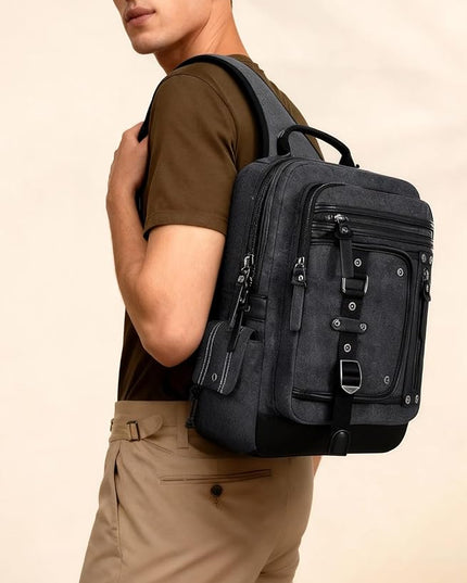 Schkleier Messenger Bag for Men Canvas Sling Bag Crossbody Backpack Laptop Shoulder Bag Hiking Daypacks Casual Tactical